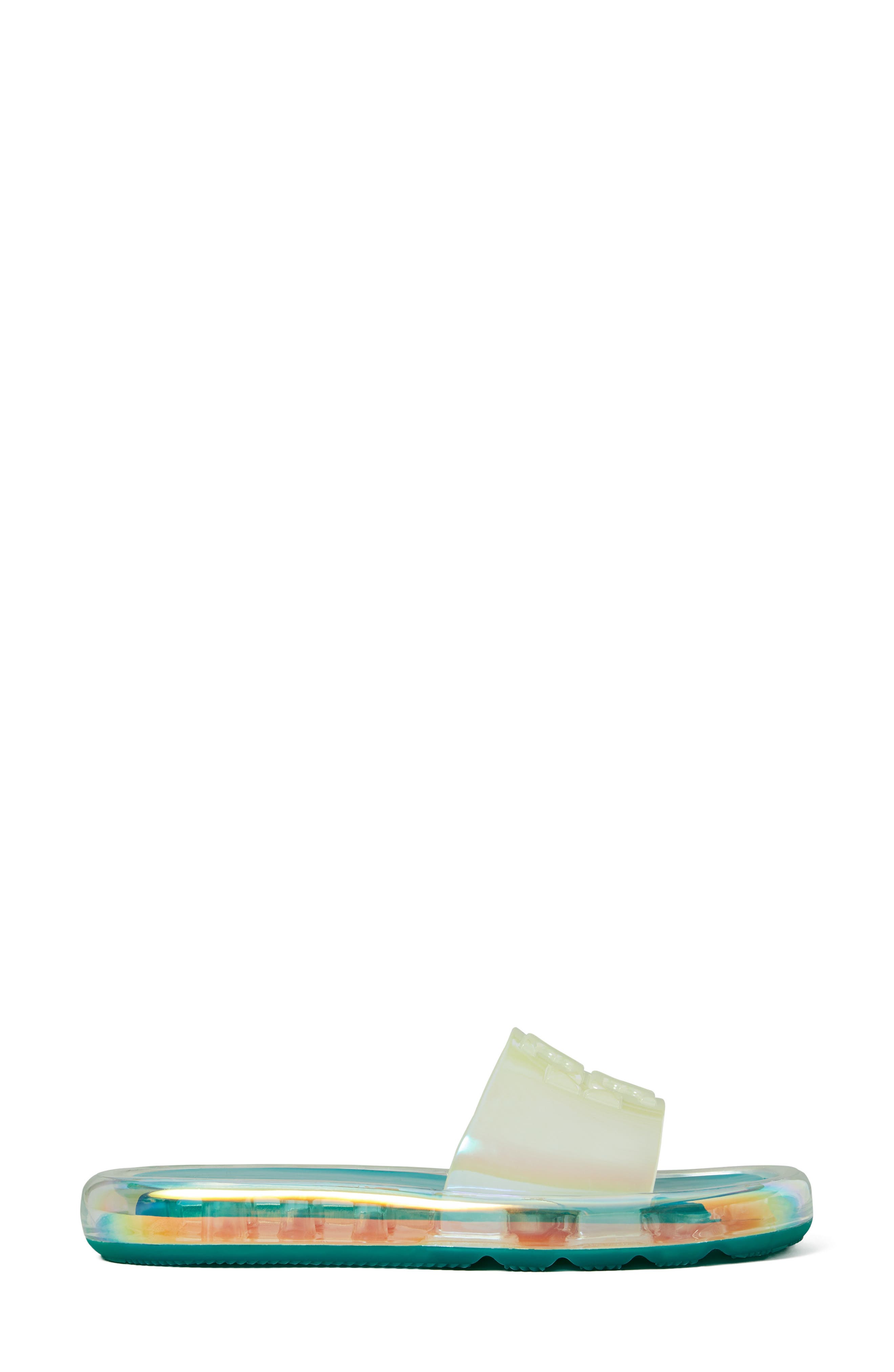 Bubble Jelly Slide Sandal, Alternate, color, IRIDESCENT / TUSCAN SEA