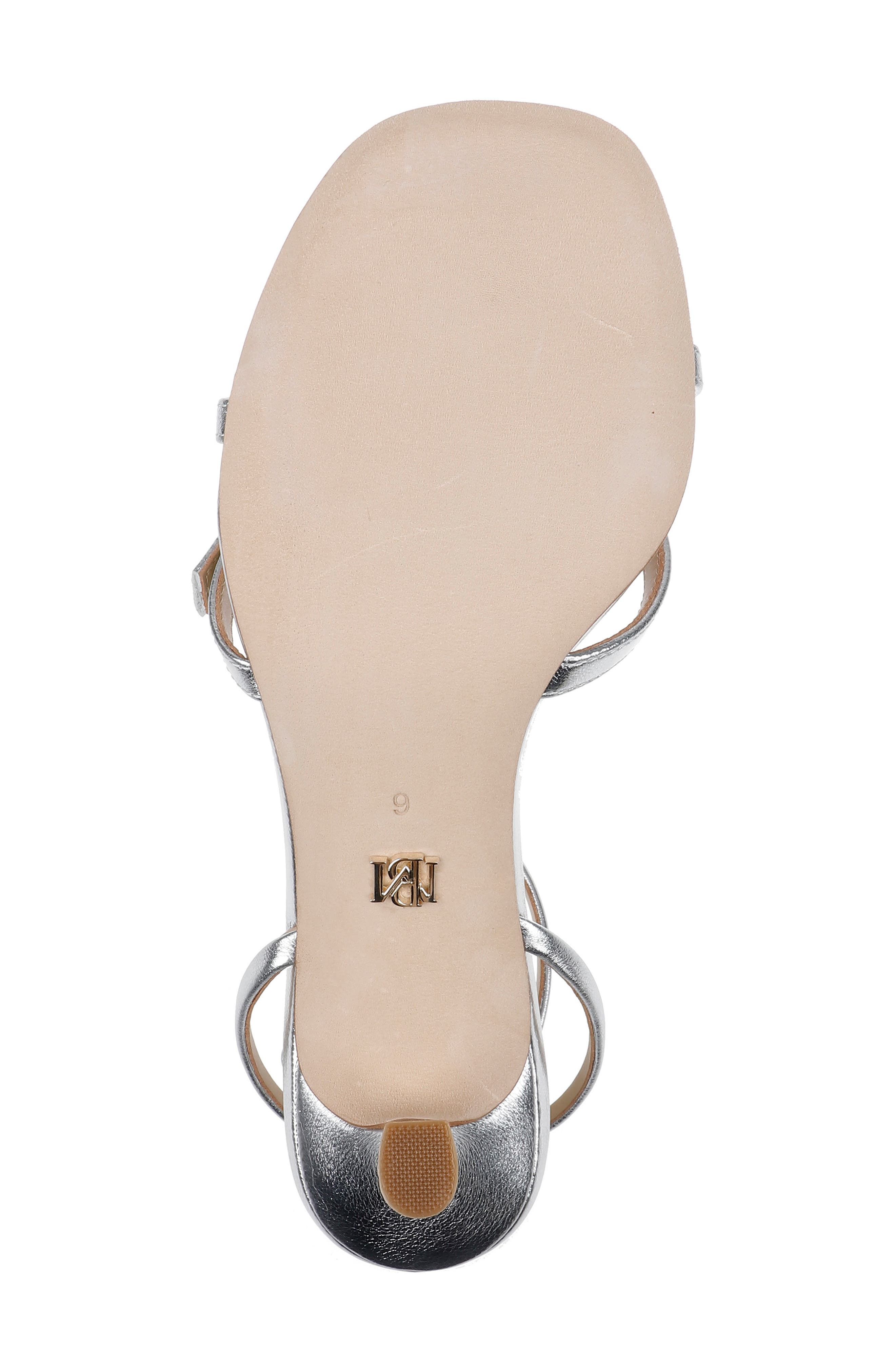 Badgley Mischka Collection Brynna Ankle Strap Sandal, Alternate, color, Silver Leather