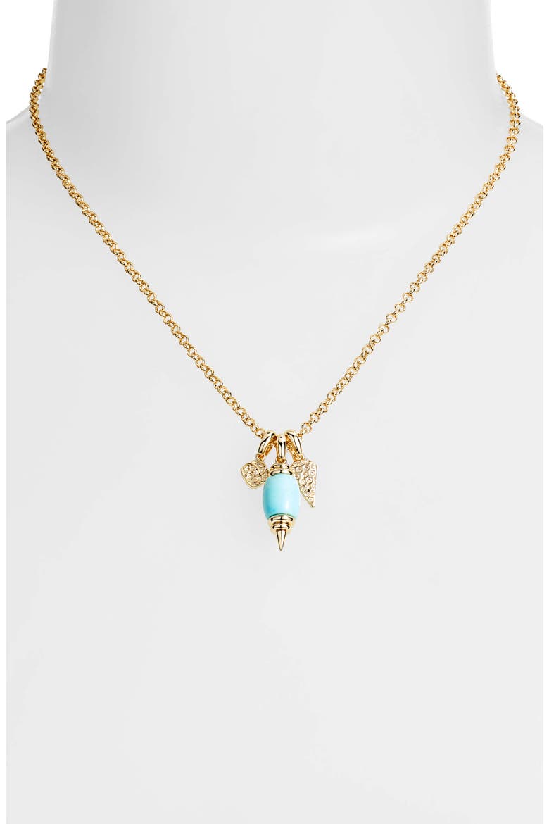 Demi Charm Necklace, Alternate, color, GOLD LIGHT BLUE MAGENTA