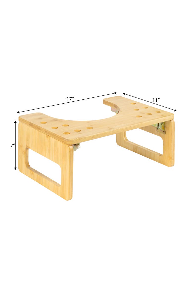 Koji 7 in. H Handcrafted  Foldable Space-Saving Squat Toilet Potty Step Stool, Alternate, color, Natural