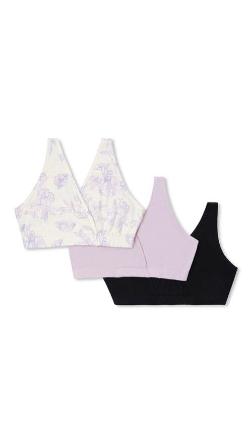 Everly Grey Paisley During & After 3-piece Maternity/nursing Sleep Bras In Multi