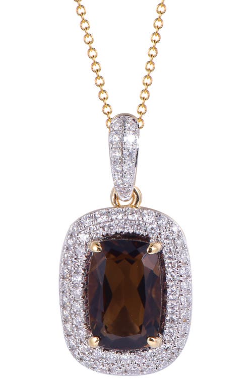 Kahn High Jewelry Smoky Quartz Necklace With Diamonds In Brown