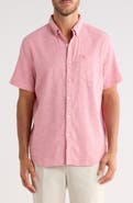 Original Penguin Stretch Linen Blend Short Sleeve Shirt