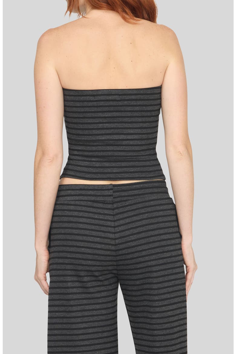 Thea Striped Tube Top, Alternate, color, CHARCOAL BLACK