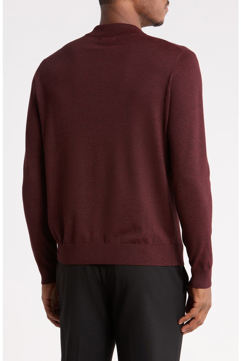 Long Sleeve Knit Polo, Alternate, color, BURGUNDY