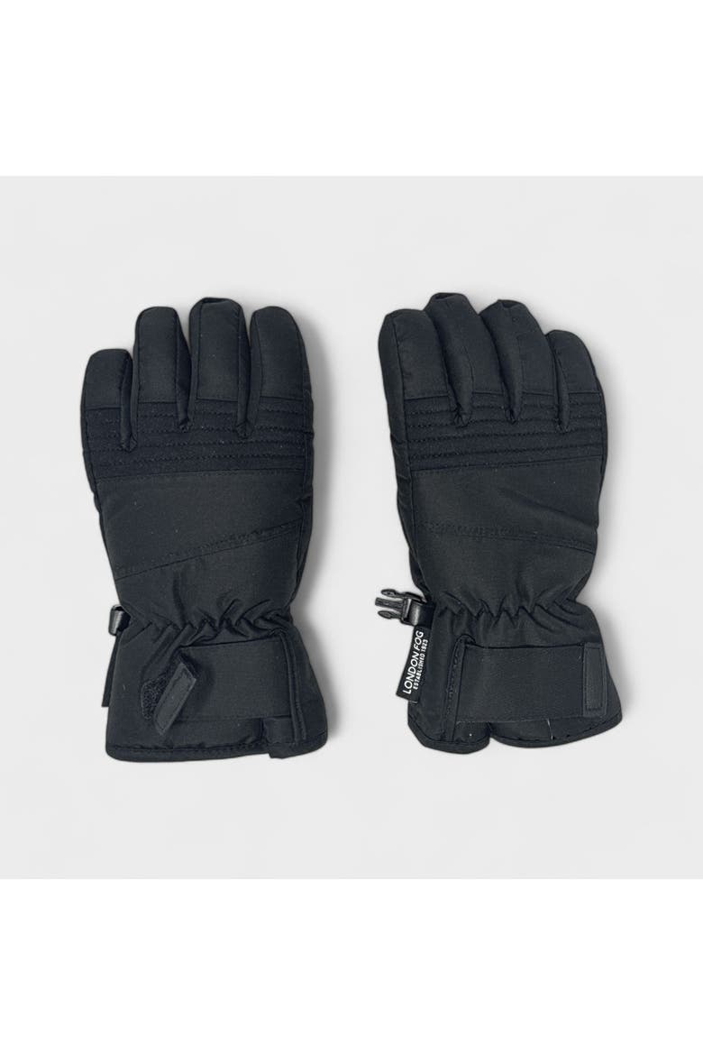 Boy's Ski Gloves with Velcro Closure, Alternate, color, Black