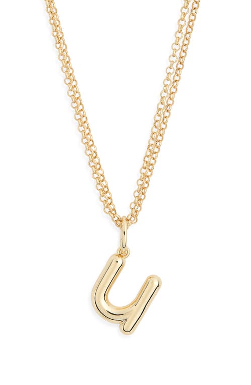 Leith Lowercase Initial Bubble Pendant Necklace In Gold