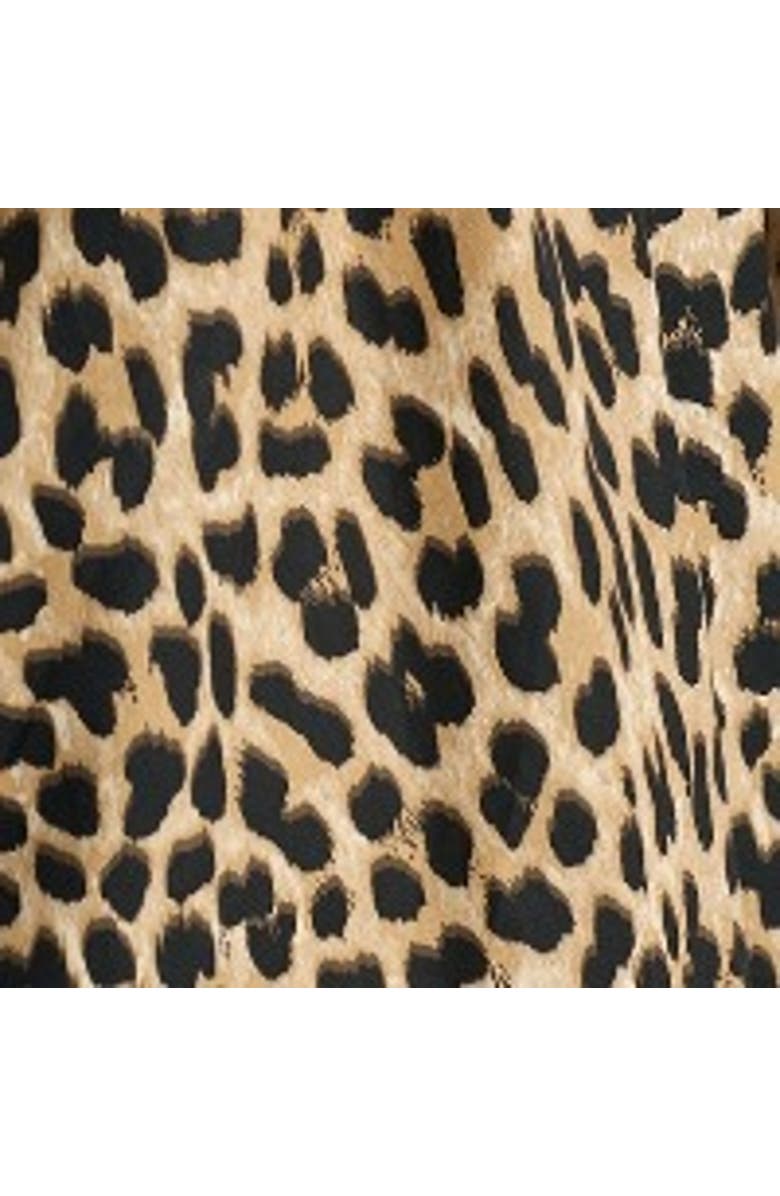 Albaray Animal Print V-Neck Cotton Midi Dress, Alternate, color, Brown