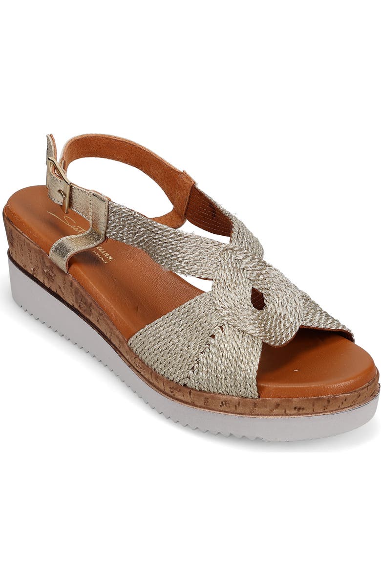 Sesto Meucci Rafe Wedge Sandal, Main, color, Champagne