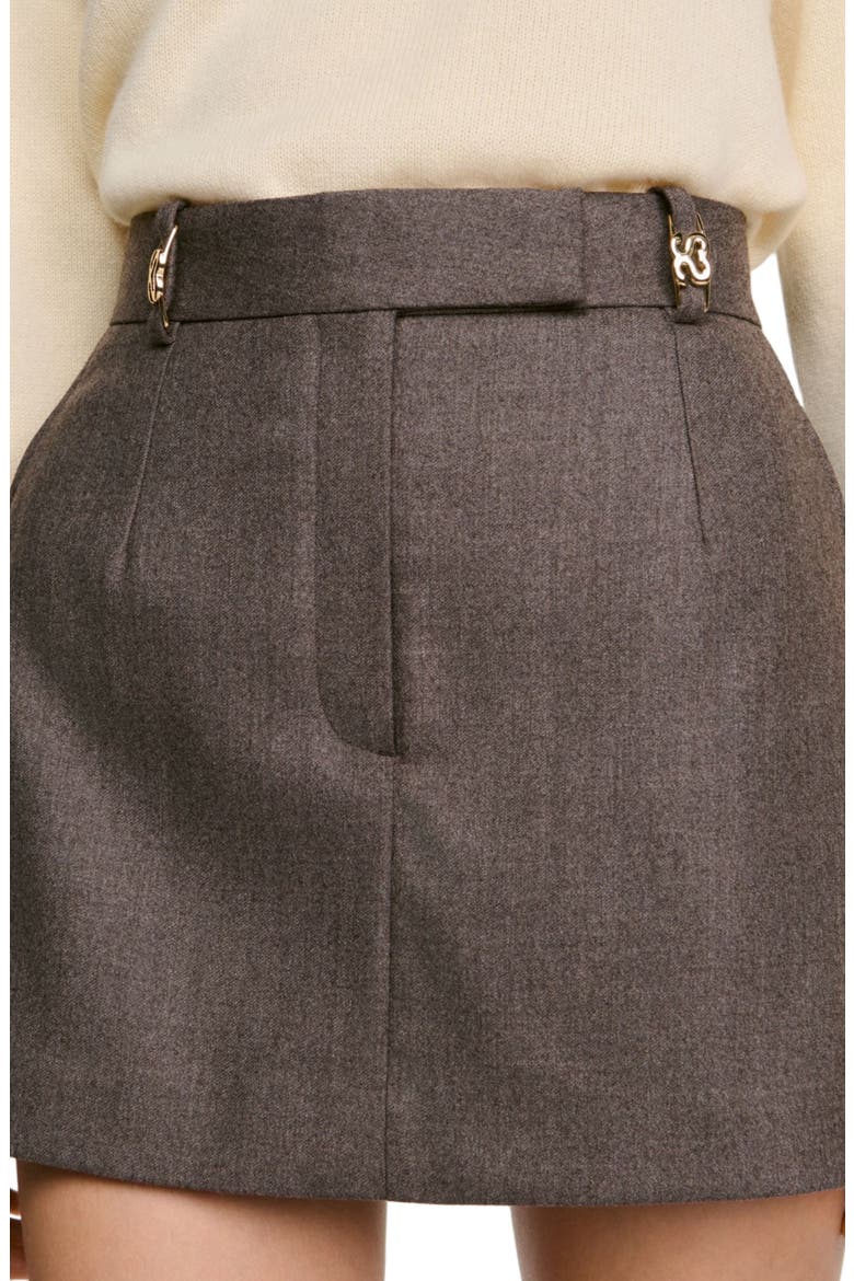 Wool Skort, Alternate, color, Greige