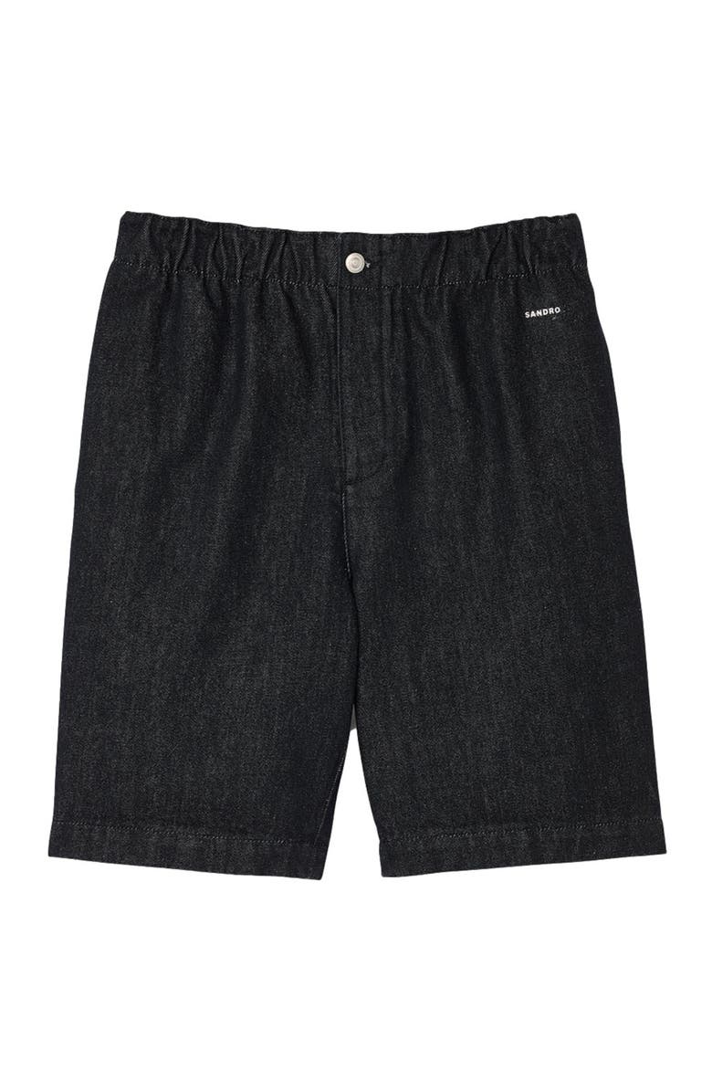 SANDRO Raw denim Bermuda shorts, Alternate, color, 