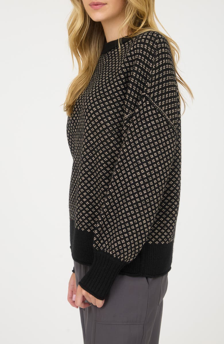 Blu Pepper Mini Jacquard Crewneck Sweater, Alternate, color, Black