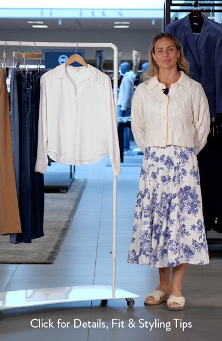 Lace Trim Button-Up Shirt, sales video thumbnail