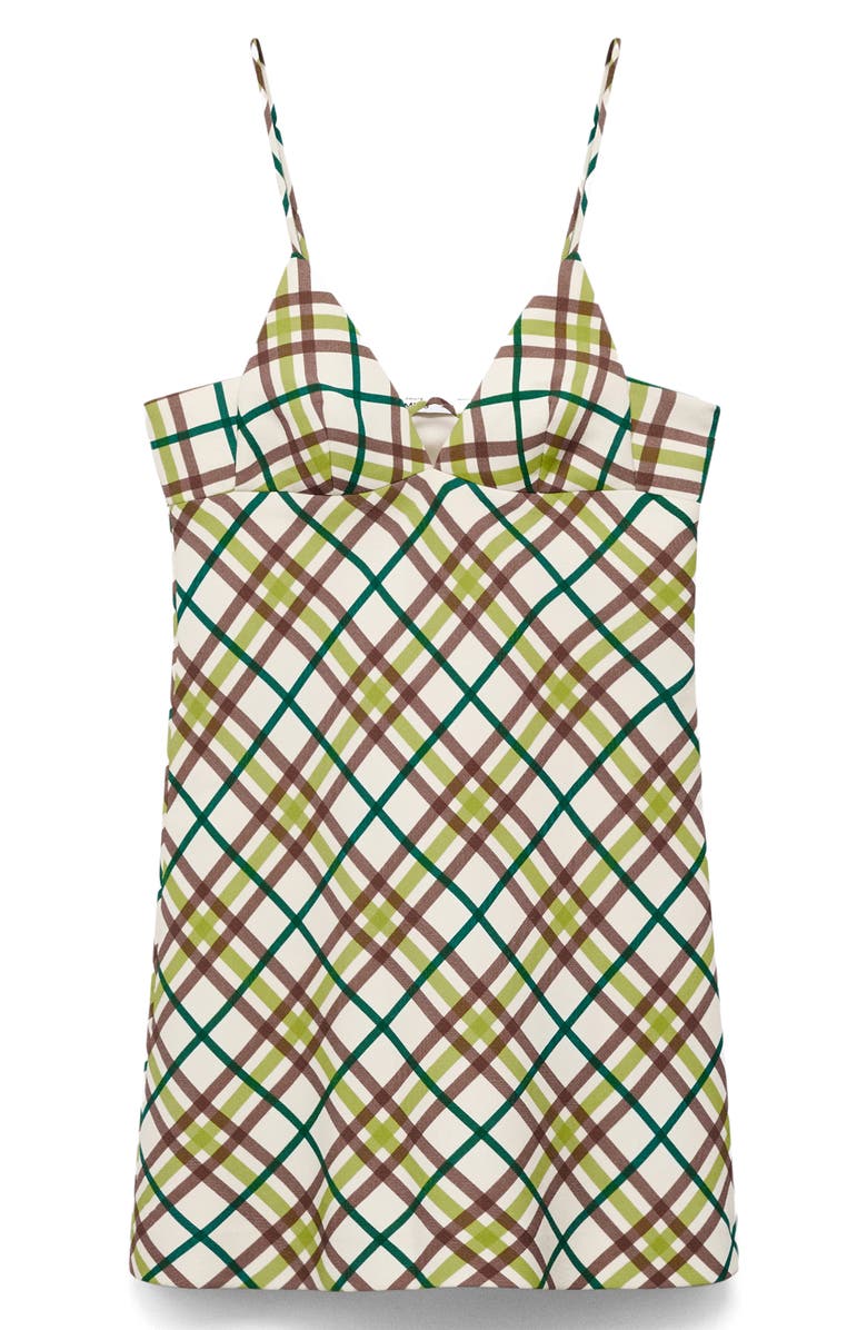 MANGO Check Minidress, Main, color, Off White