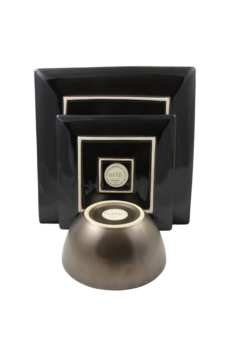 Gibson Elite Decadence 12-Piece Square Dinnerware Set, Alternate, color, Red