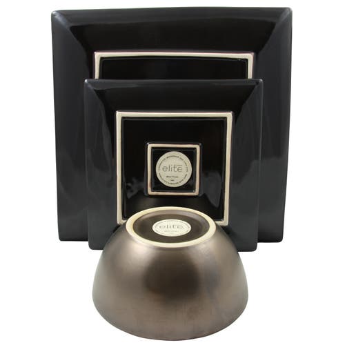 Gibson Elite Decadence 12-piece Square Dinnerware Set In Brown