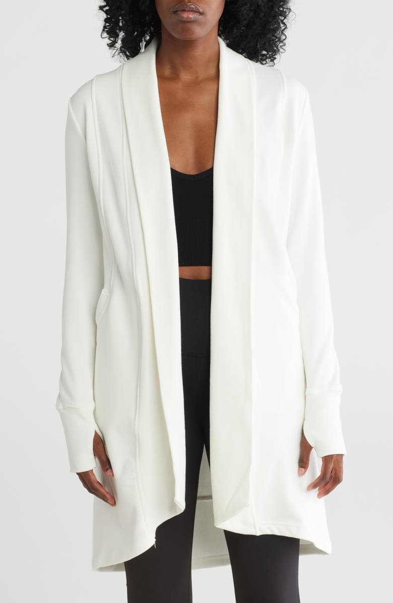 90 DEGREE BY REFLEX Butter Open Front Longline Cardigan, Main, color,
