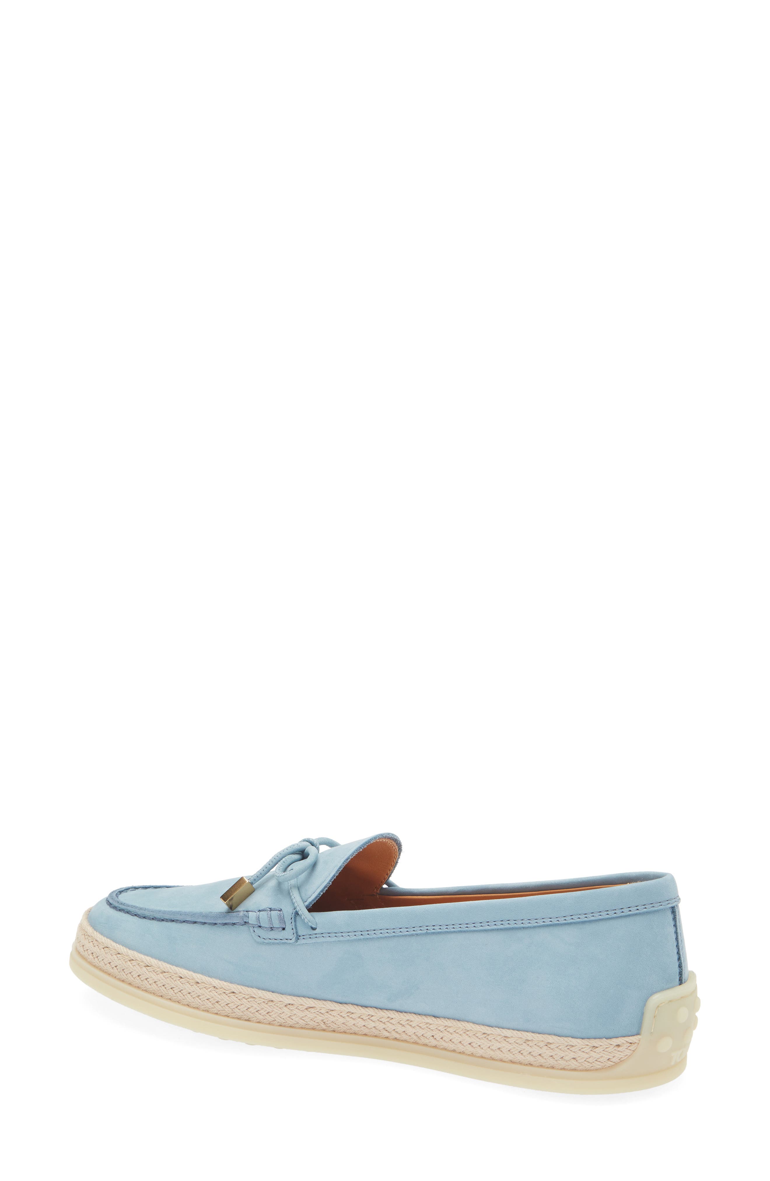 Tod's Raffia Trim Boat Shoe, Alternate, color, Carta Zucc. Chiaro