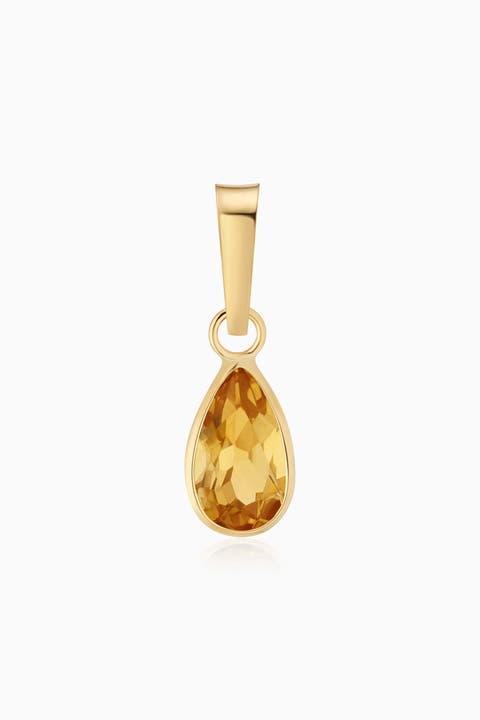 14K Yellow Gold Vivid Pear Pendant Charm