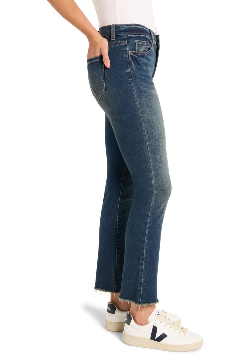 NIC+ZOE High Waist Raw Hem Flare Leg Jeans, Alternate, color, Aegean
