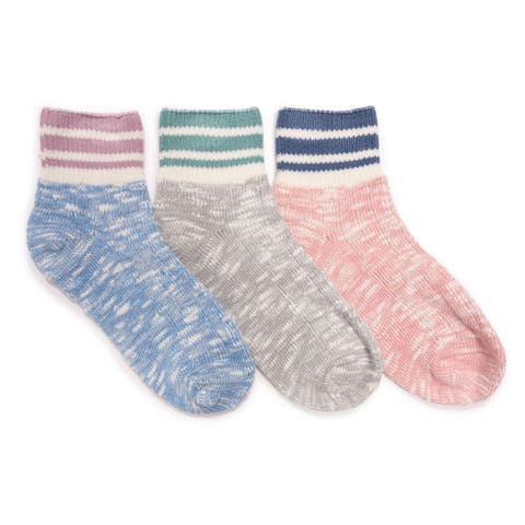 Women's Rib Cuff Mini Crew Socks, 3 Pair Pack