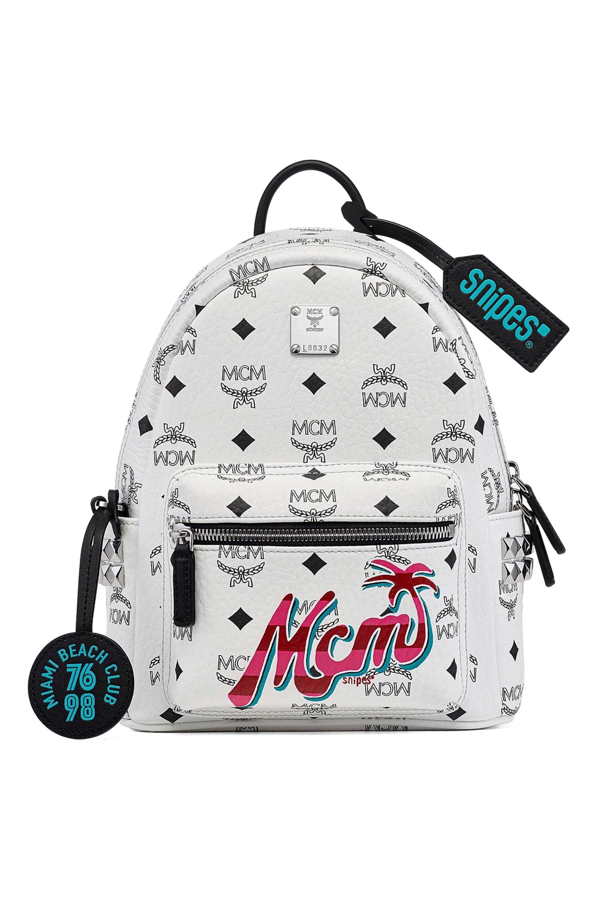 MCM Mini MCM x SNIPES Stark Side Studs Backpack in Visetos, Main, color, 