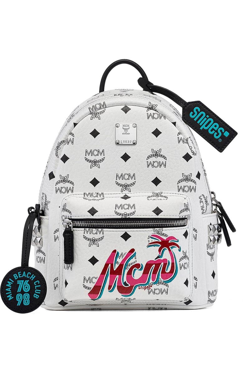 MCM Mini MCM x SNIPES Stark Side Studs Backpack in Visetos, Main, color,