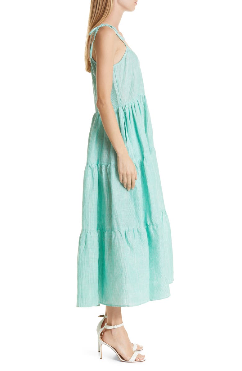 MILLE Maui Tiered Linen Midi Dress, Alternate, color, 