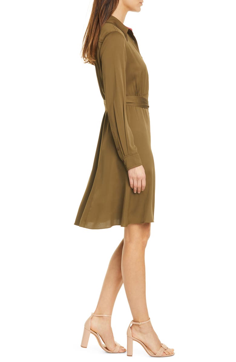 DVF Dory Long Sleeve Stretch Silk Shirtdress, Alternate, color, 