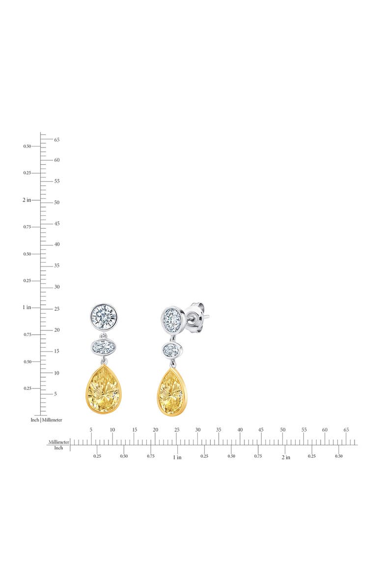 Crislu Canary Luster Drop Earrings, Alternate, color, Pure Platinum/ Canary Stone