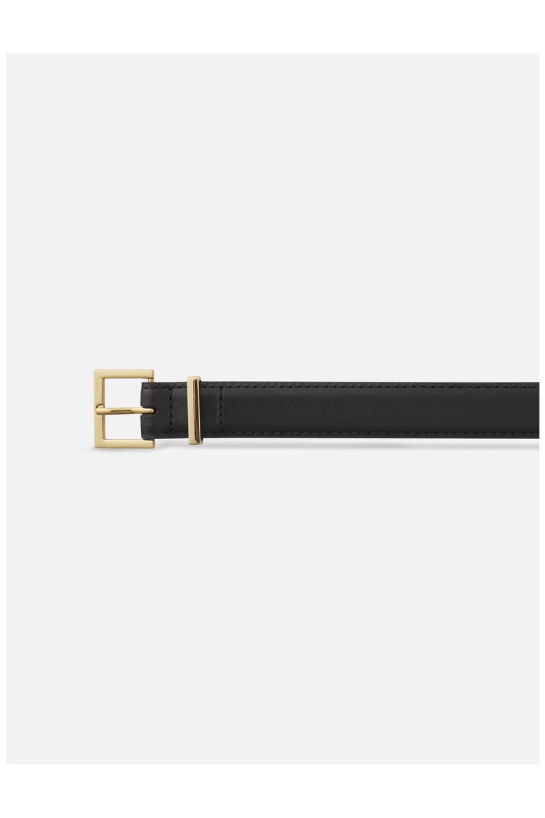The Square Buckle Leather Belt, Alternate, color, BLACK
