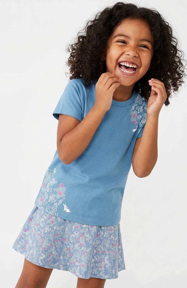 Mightly Organic Cotton Girls Graphic T-Shirt, Alternate, color, Bunny Blossom