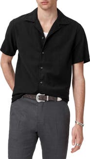 John Varvatos Cotton Seersucker Camp Shirt