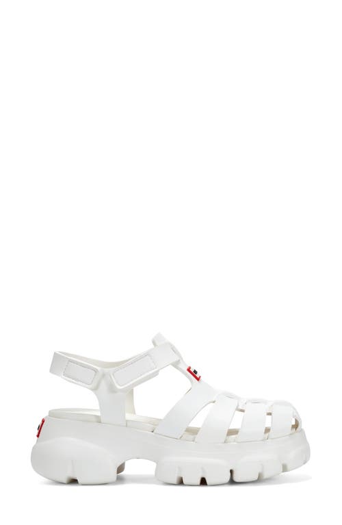 Hunter Belah Lug Sole Fisherman Sandal In White