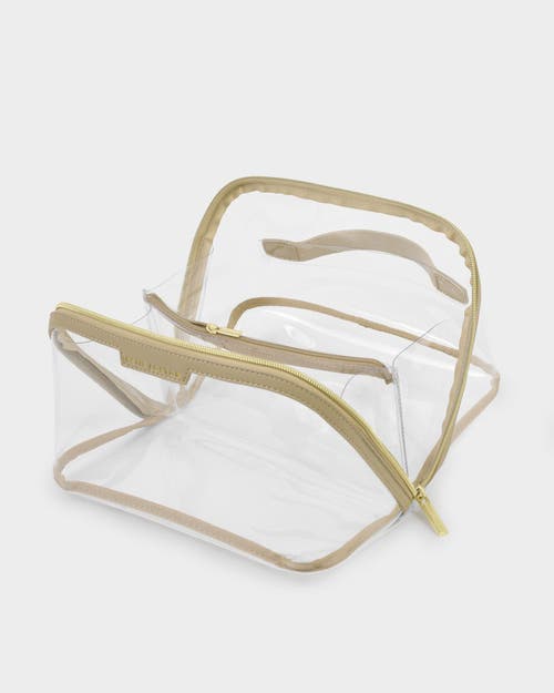 Katie Loxton Large Clear Makeup And Toiletry Bag In Brown