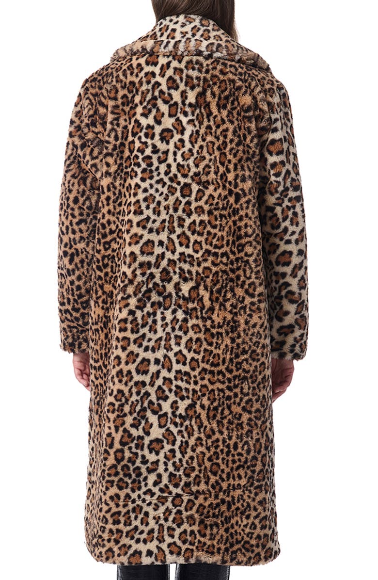 Bernardo Leopard Print Faux Fur Coat, Alternate, color,