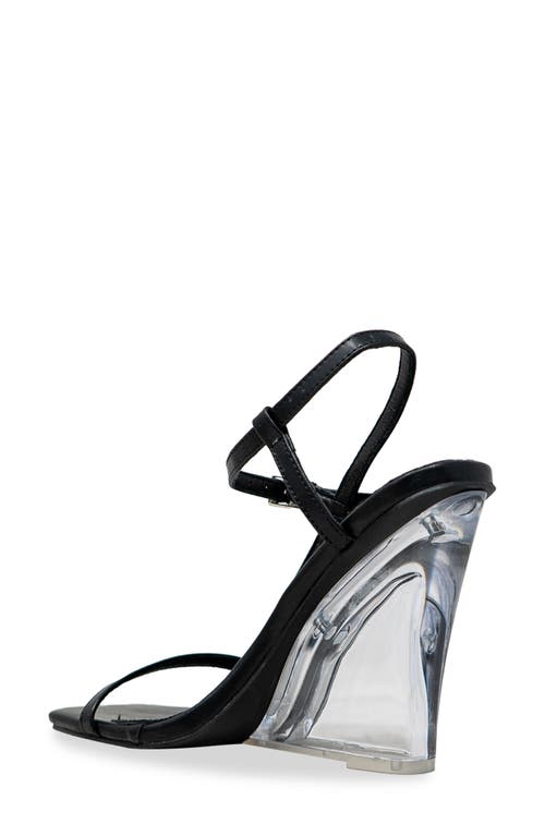 Chase & Chloe Chase And Chloe Emile Wedge Heel In Black Pu