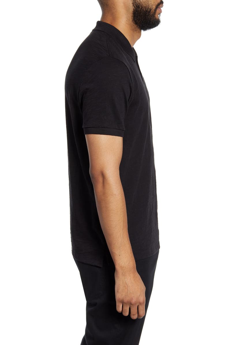 Vince Cotton Slub Jersey Polo, Alternate, color, Black