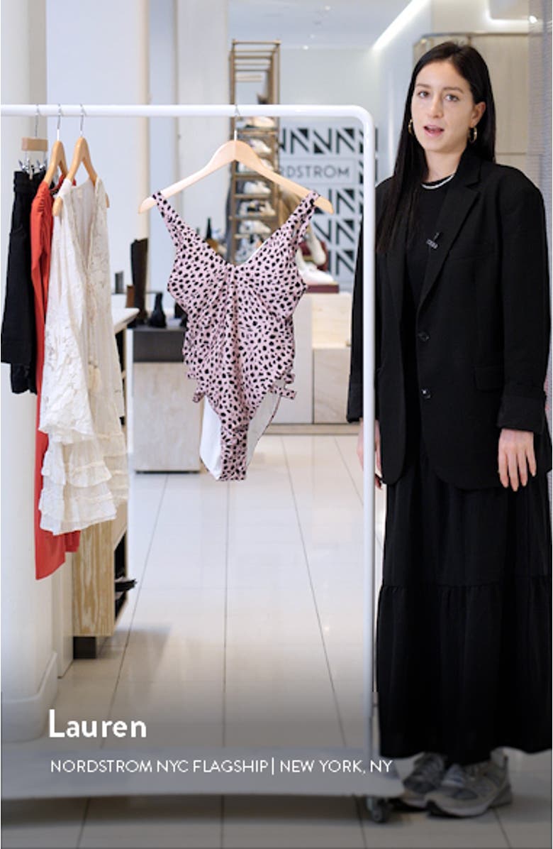 Print High Cut One-Piece Swimsuit, sales video thumbnail