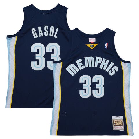 Men's Mitchell & Ness Marc Gasol Navy Memphis Grizzlies 2008/09 Hardwood Classics Swingman Throwback Jersey