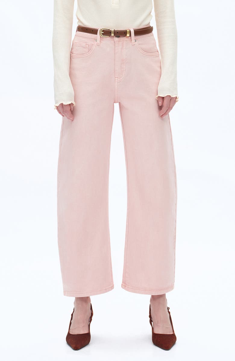 Bayeas Mid Rise Barrel Jeans, Main, color, Pearl Pink
