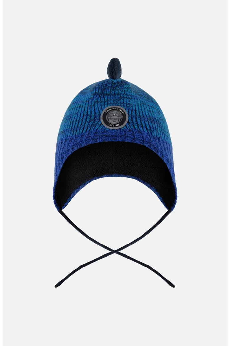 Lined Dino Peruvian Knit Winter Hat with Pompom, Main, color, Blue