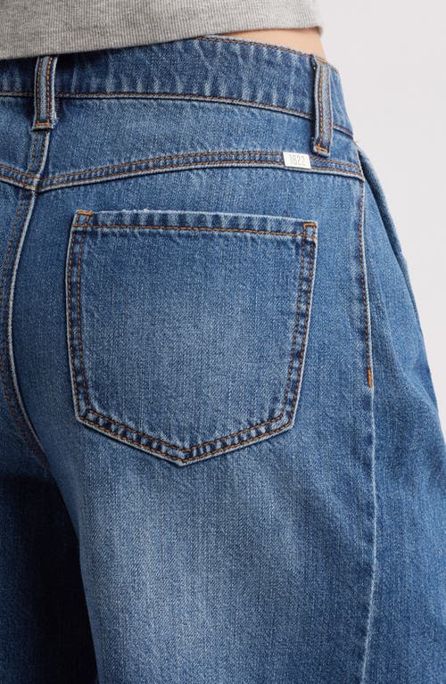 1822 Denim Raw Hem Pleated Denim Bermuda Shorts