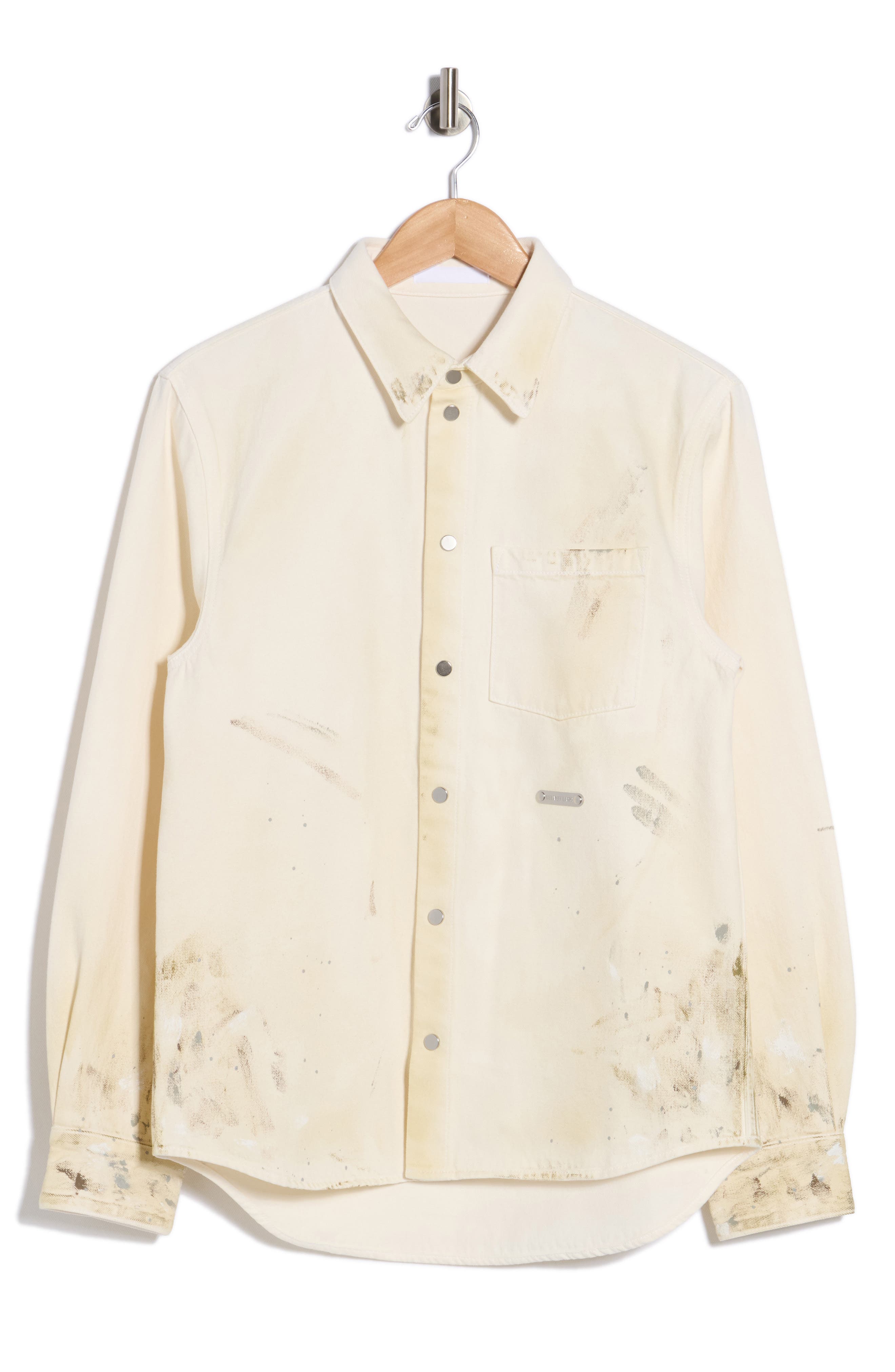 Helmut Lang Snap Front Cotton Shirt Jacket