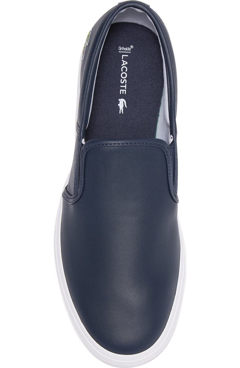 Lacoste Tatalya Leather Slip-On Sneaker, Alternate, color, Navy/White
