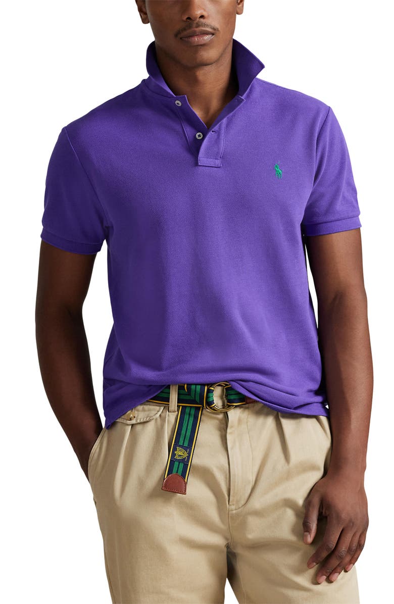Polo Ralph Lauren The Iconic Cotton Piqué Polo, Main, color, Cabana Purple/ C5223