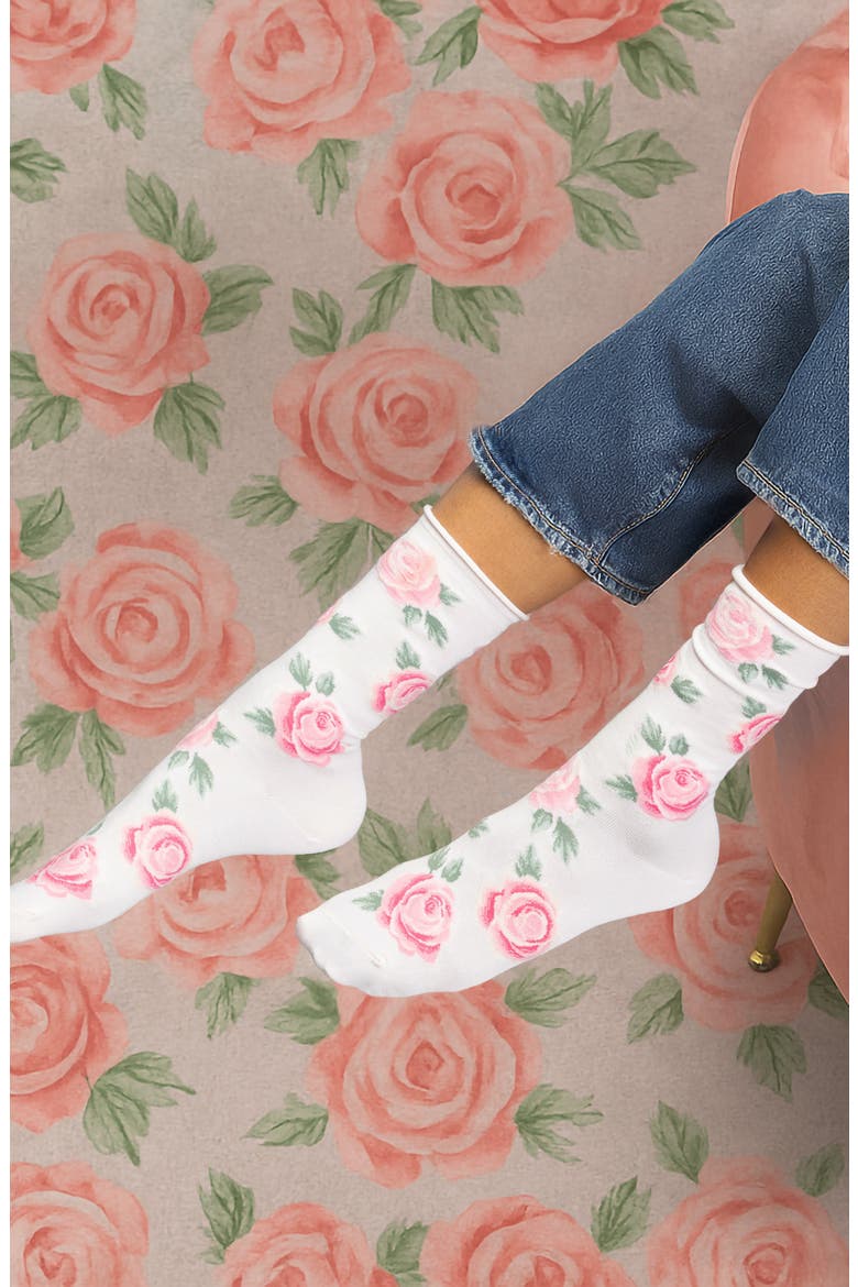 Rose Blooms Assorted 2-Pack Crew Socks, Alternate, color, ASST