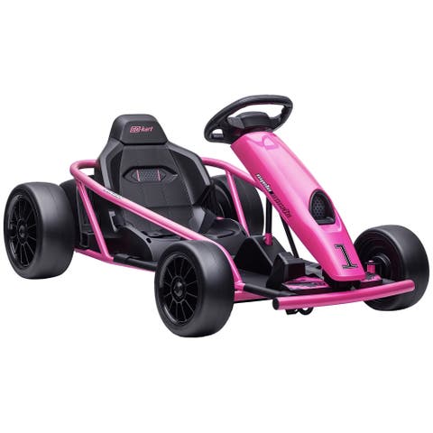 Kids Electric Go Kart, 24V, Drifting, Slow Start, Music, Horn, Safety Belt
