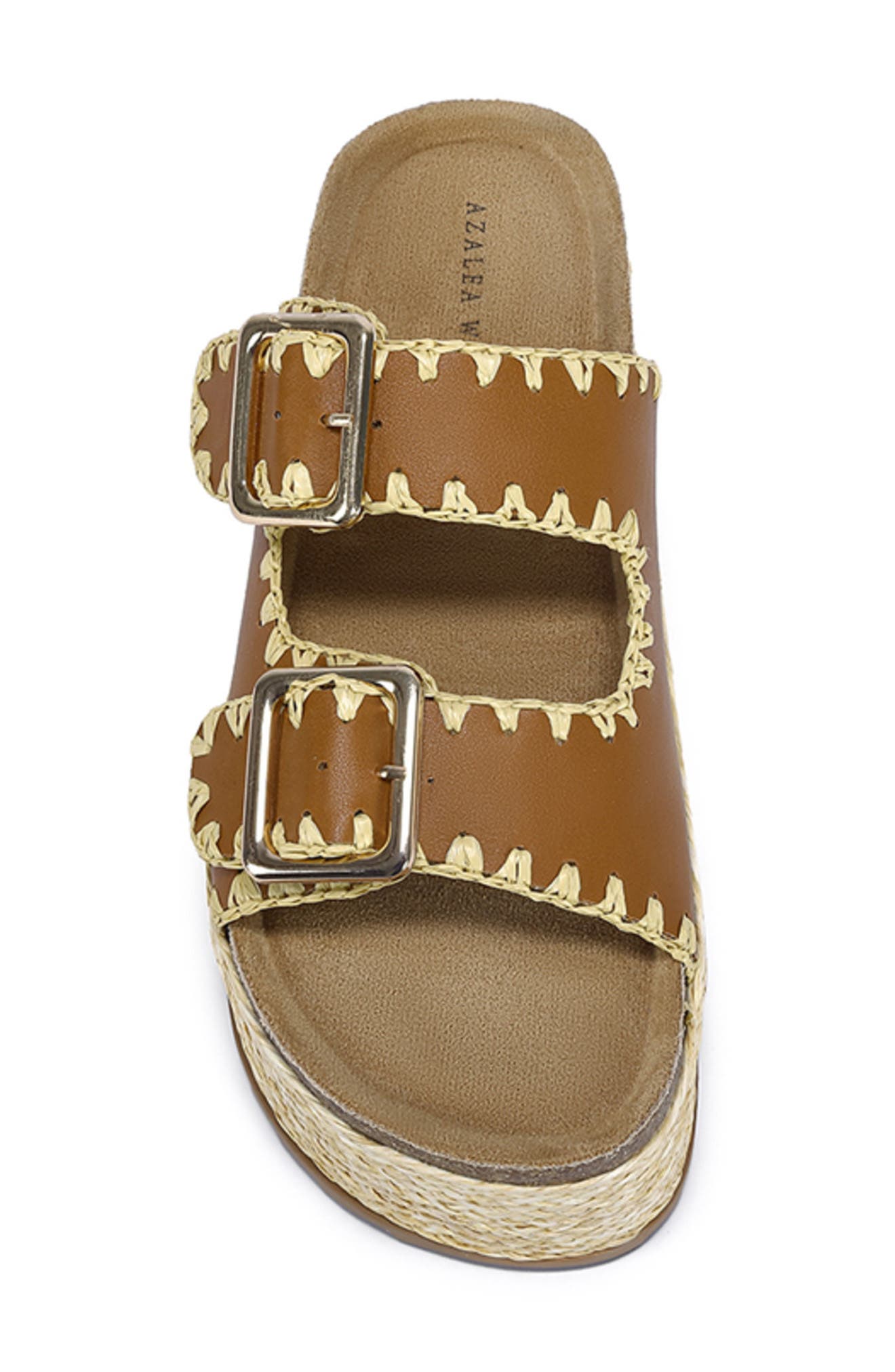 AZALEA WANG Calluna Platform Slide Sandal, Alternate, color, Tan