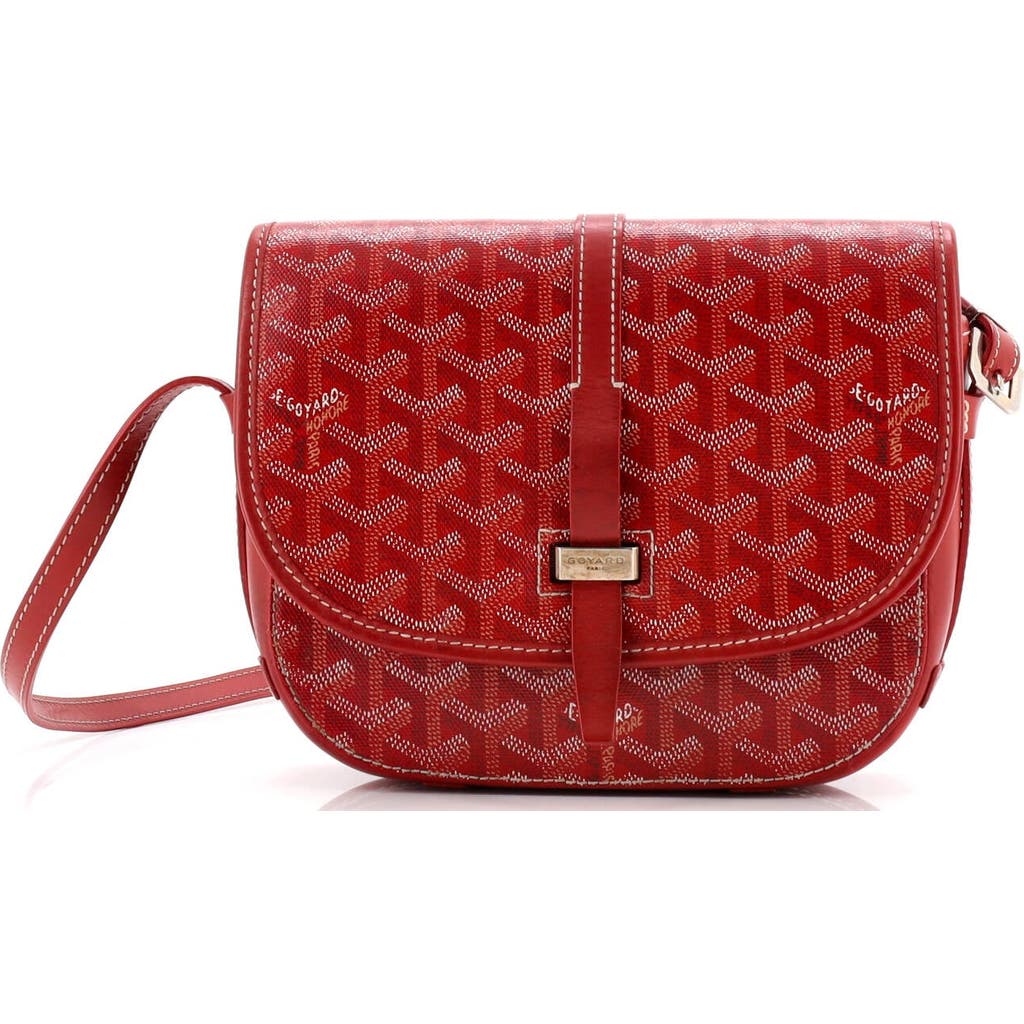 Pre-owned Goyard Goyard Belvedere Ii Messenger Bag Coated Canvas Pm In Red